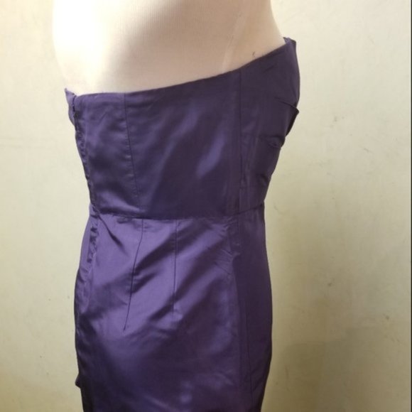 J. Crew Fawn Selma Dress Navy Silk Taffeta size 10 Petite (20) - Picture 4 of 12